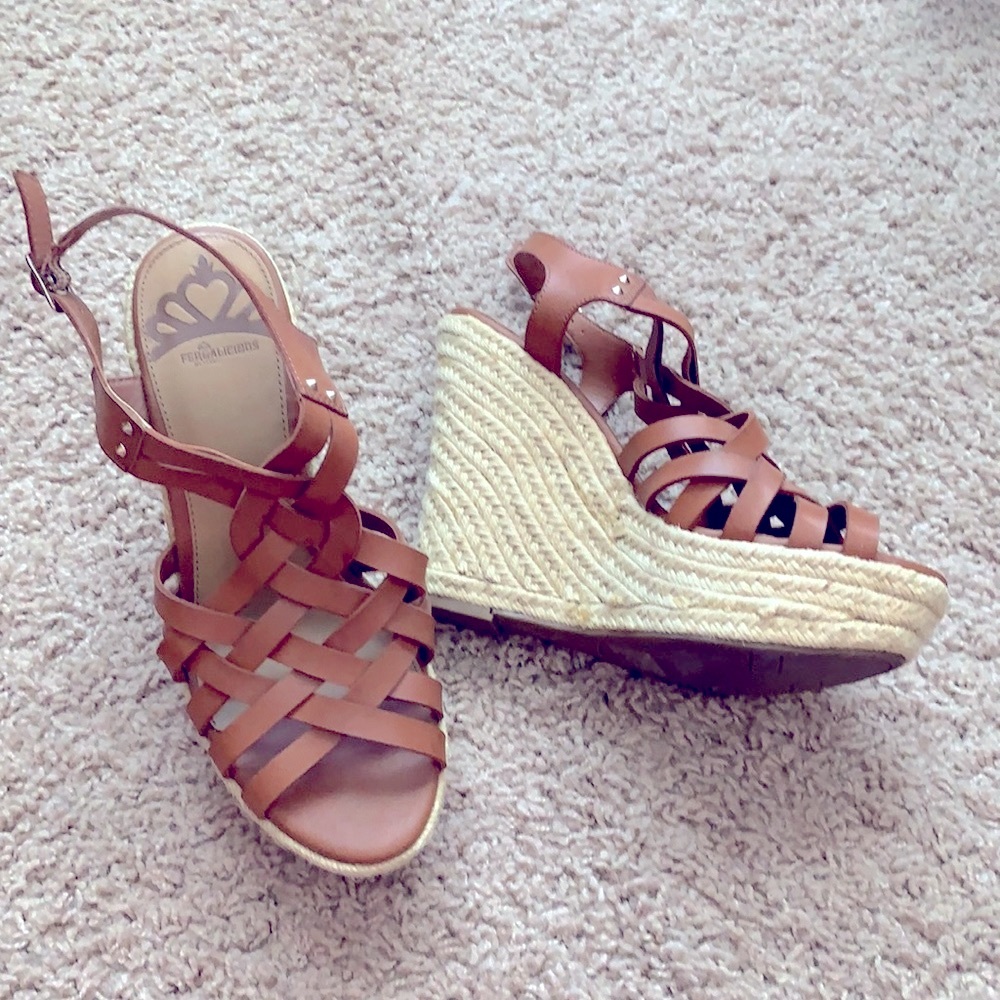 Fergalicious brown “leather” heels ***NEVER BEEN WORN***